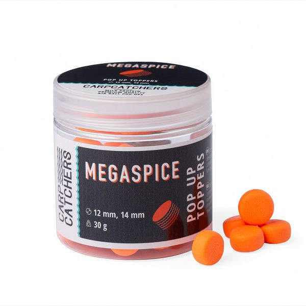 Бойли Pop-Up Carp Catchers Toppers - Ø12&14 мм - 30 г - Fluoro Orange - Megaspice/Суміш спецій