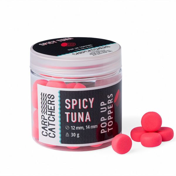 Бойли Pop-Up Carp Catchers Toppers - Ø12&14 мм - 30 г - Fluoro Pink - Spicy Tuna/Тунець та спеції