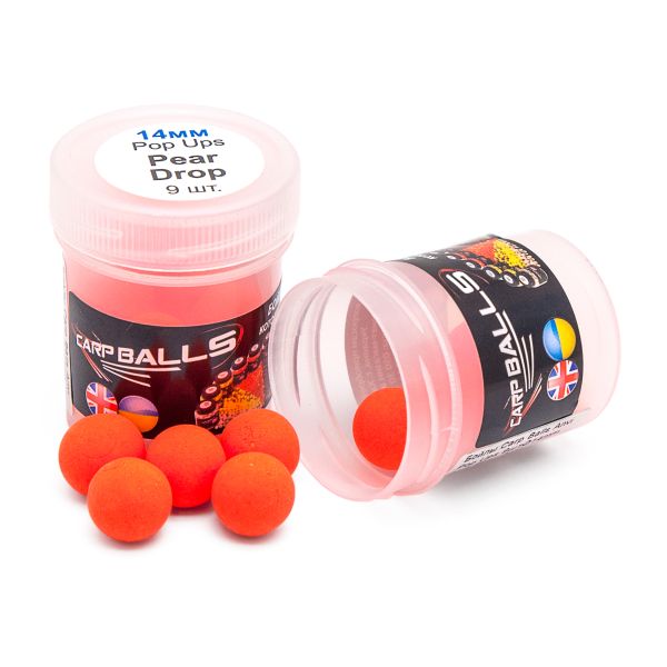 Бойлы CarpBalls Anvi Pop Ups - Пробник - 9 шт - Плавающие - Ø14 мм - Pear drop