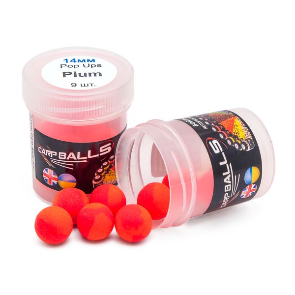 Бойлы CarpBalls Anvi Pop Ups - Пробник - 9 шт - Плавающие - Ø14 мм - Plum