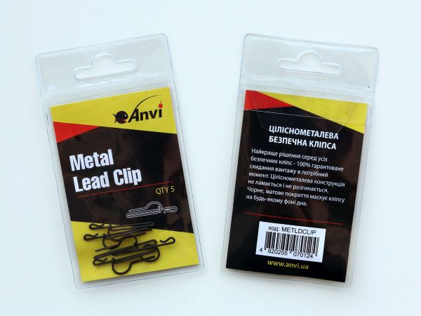 Цельнометаллическая безопасная клипса Anvi Metal Lead Clip - Чёрный - 5 шт/уп