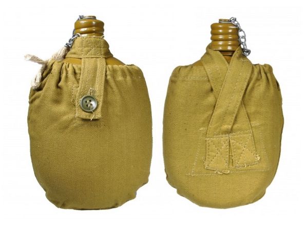 Чохол для фляги армійської - 18х15 см - Брезент - Хакі