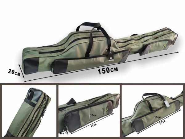 Чохол для вудилищ з котушками на 2 відділення - 150x20x13 см - ПрофМонтаж