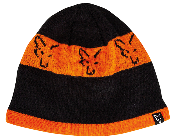 Шапка Fox - Black & Orange Beanie - CPR993