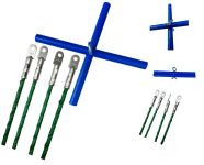 Дуги на паук для рыбалки - 3x3 метра (разборные) - Диаметр 8 мм - С крестовиной - Стеклопластиковая арматура - Зелёный