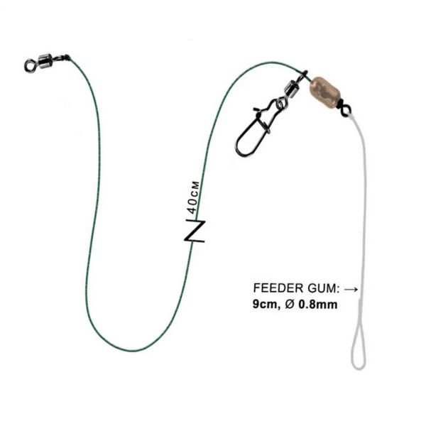 Фідерний монтаж Running Feeder Rig + Feeder GUM 0,8 мм - ПрофМонтаж