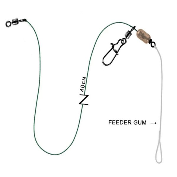 Фідерний монтаж Running Feeder Rig + Feeder GUM 0,6мм - ПрофМонтаж