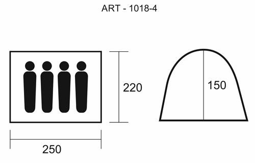 Палатка 4-х местная Green Camp 1018-4