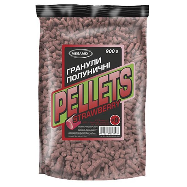 Гранулы Megamix Pellets - Ø8 мм - 900 г - Клубника