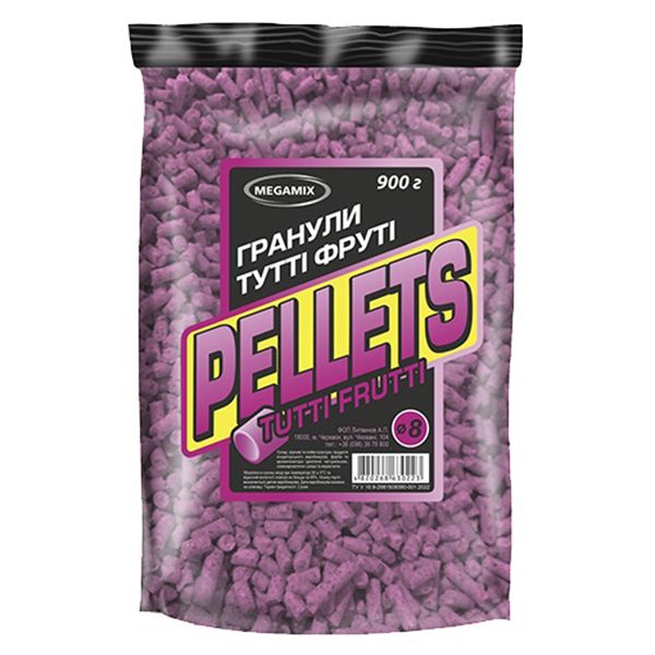 Гранули Megamix Pellets - Ø8 мм - 900 г - Тутті-Фрутті