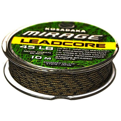 Карповый материал Kosadaka Mirage Leadcore - 45lb/25.41 кг - 10 м - Хаки-черный