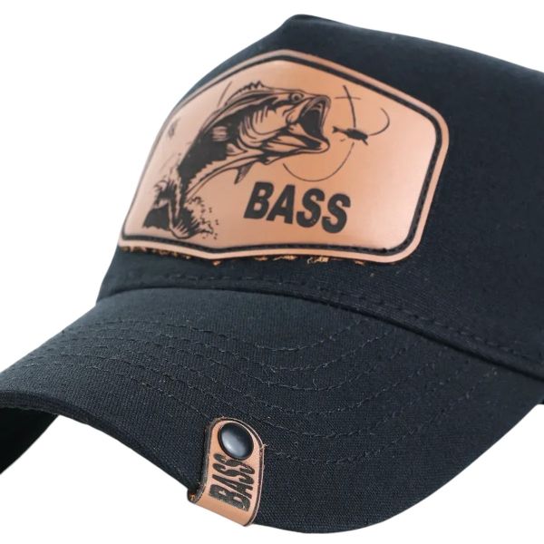 Кепка-трекерка Кентавр - Аплікація fish BASS - 57-58 розмір - Коттон - Чорний