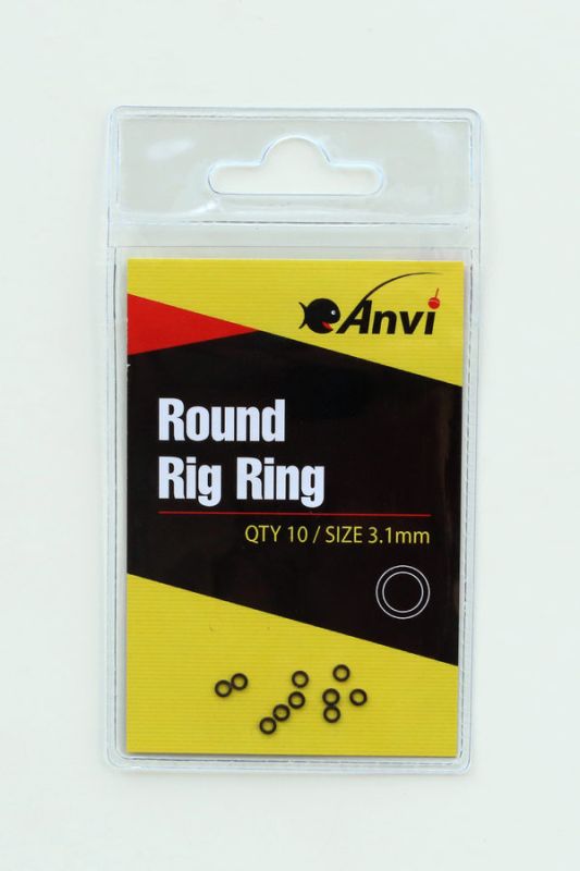 Кольца крючковые Anvi Round Rig Ring - Ø3,1 мм - Чёрный матовый - 10 шт/уп