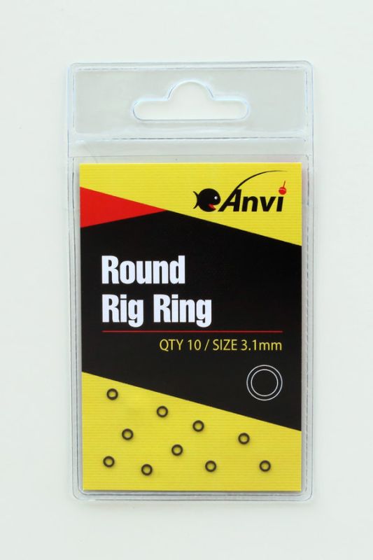 Кольца крючковые Anvi Round Rig Ring - Ø3,1 мм - Чёрный матовый - 10 шт/уп