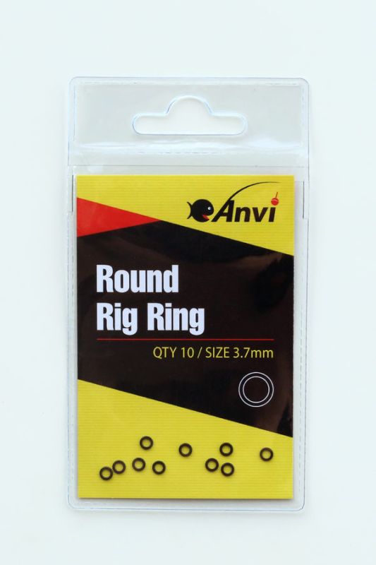 Кольца крючковые Anvi Round Rig Ring - Ø3,7 мм - Чёрный матовый - 10 шт/уп