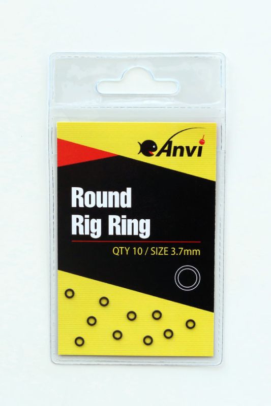 Кольца крючковые Anvi Round Rig Ring - Ø3,7 мм - Чёрный матовый - 10 шт/уп