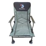 Коропове крісло Megastrike з підставкою для ніг - SH9-3-8 - (70+50)x55x95 см - З боковою кишенею на змійці - Олива