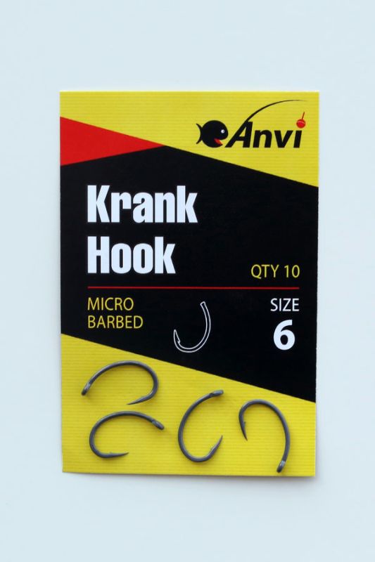 Крючок карповый Anvi Krank Hook №6 - 10 шт/уп