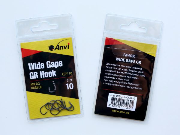 Крючок карповый Anvi Wide Gape GR №10 - 10 шт/уп