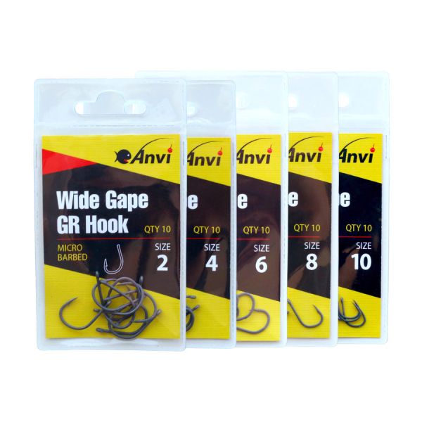 Крючок карповый Anvi Wide Gape GR №8 - 10 шт/уп