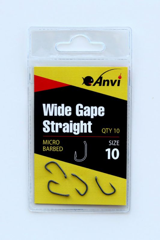 Крючок карповый Anvi Wide Gape Straight №10 - 10 шт/уп