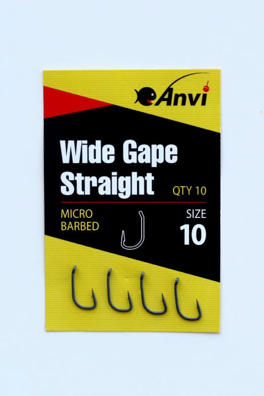 Крючок карповый Anvi Wide Gape Straight №10 - 10 шт/уп