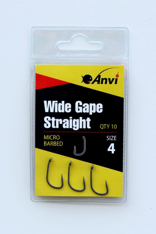 Крючок карповый Anvi Wide Gape Straight №4 - 10 шт/уп