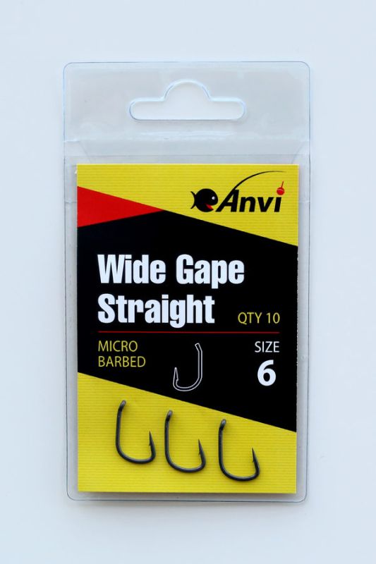 Крючок карповый Anvi Wide Gape Straight №6 - 10 шт/уп