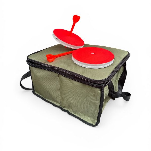 Кружки рыболовные - Оснащенные - Усиленные (тройник) - 20 штук + Сумка Хаки