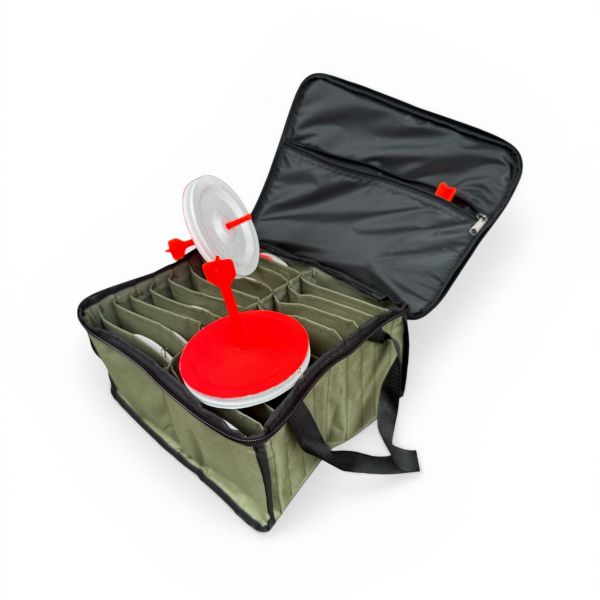 Кружки рыболовные - Оснащенные - Усиленные (тройник) - 20 штук + Сумка Хаки