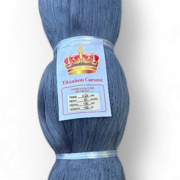 Сетєполотно Titanium Corona - Рибальська лялька - Жилка Ø0,26 мм - Сірий - Висота 100 вічок - Довжина 150 м