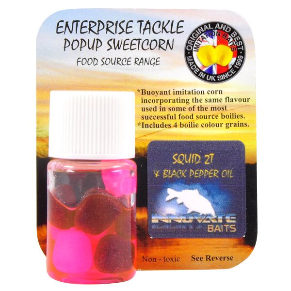 Кукуруза силиконовая EnterPrise в дипе - Искусственная - Squid 2T With Black Pepper Oil - Fluoro Pink/Brown - 8 шт/уп