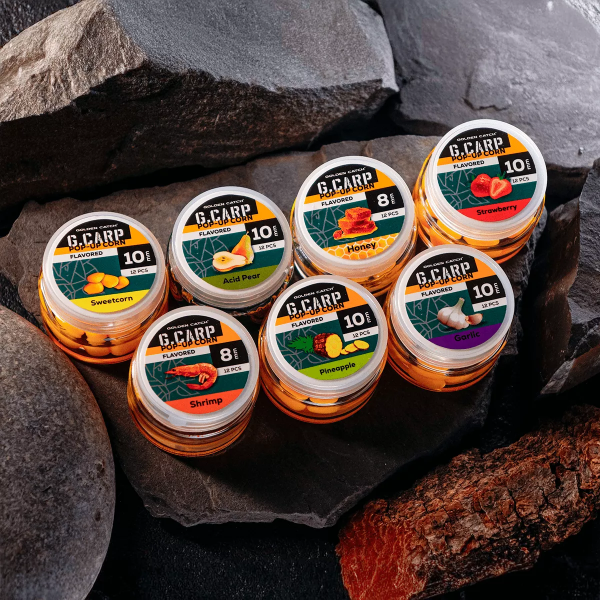 Кукурудза силіконова GC G. Carp Pop-Up Flavored 8 мм - 12 шт. - Часник