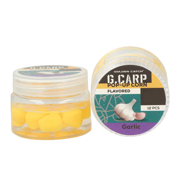 Кукурудза силіконова GC G. Carp Pop-Up Flavored 8 мм - 12 шт. - Часник