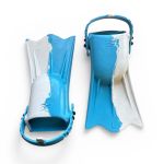 Ласти дитячі для басейну з відкритою п'ятою - Розмір 16,5-22,5 (100-140 мм) - Біло/блакитні