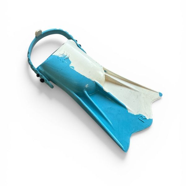 Ласты детские для бассейна с открытой пяткой - Размер 16,5-22,5 (100-140 мм) - Бело/голубые