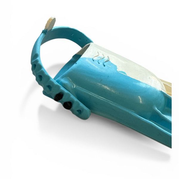 Ласты детские для бассейна с открытой пяткой - Размер 16,5-22,5 (100-140 мм) - Бело/голубые