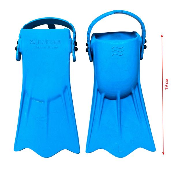 Ласти дитячі для басейну з відкритою п'ятою - Розмір 16,5-22,5 (100-140 мм) - Блакитні