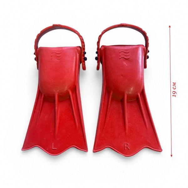 Ласты детские для бассейна с открытой пяткой - Размер 16,5-22,5 (100-140 мм) - Красные