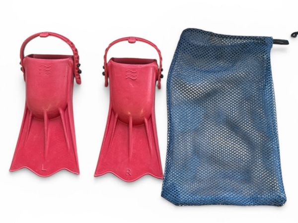 Ласты детские для бассейна с открытой пяткой - Размер 16,5-22,5 (100-140 мм) - Красные