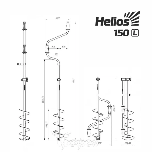 Ледобур Helios HS-150D (левое вращение)