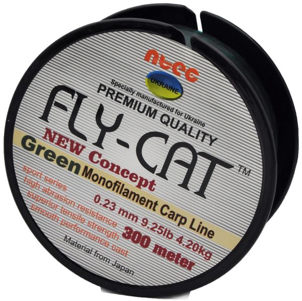 Леска NTEC Fly Cat Monofilament Carp Line - Green (Зеленый) - 300 м