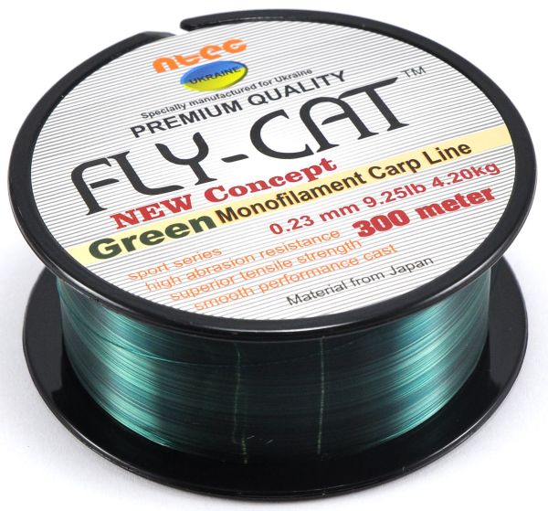 Леска NTEC Fly Cat Monofilament Carp Line - Green (Зеленый) - 300 м