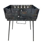 Мангал Вогник - Розкладний - Зі знімними ніжками - Сталь 3 мм - 35x27x15 см - На 6 шампурів