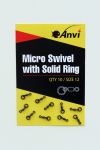 Мікро-вертлюг з кільцем Anvi Micro Swivel with Solid Ring - Розмір 12 - Чорний - 10 шт/уп