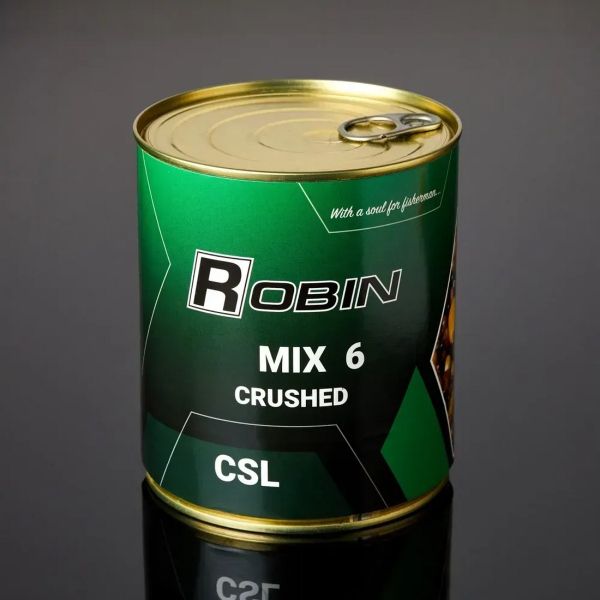 Прикормка MIX-6 зерен измельченный Robin - CSL - ж/б 900 мл