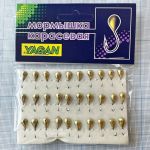 Мормишка карасева для літнього кивка - YAGAN - №17 - Крапля велика - 1.5 г - Ø6 мм - Гачок Kumho №17 - Золото