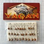 Мормишка карасева для літнього кивка - YAGAN - №22 - Вічко рифлене дрібне - 0.3 г - Ø4 мм - Гачок Kumho №22 - Мідь