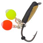 Мормишка Вольфрамова Володимирська "Гвоздик з 2-ма кульками неон на ланцюжку" з/к - 2 мм - 0,5 г - Арт.396