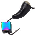 Мормишка Вольфрамова Володимирська "Уралочка перевертень з дзеркальцем срібло з вушком з кубиком хамелеон" - 3 мм - 0,6 г - Арт.315